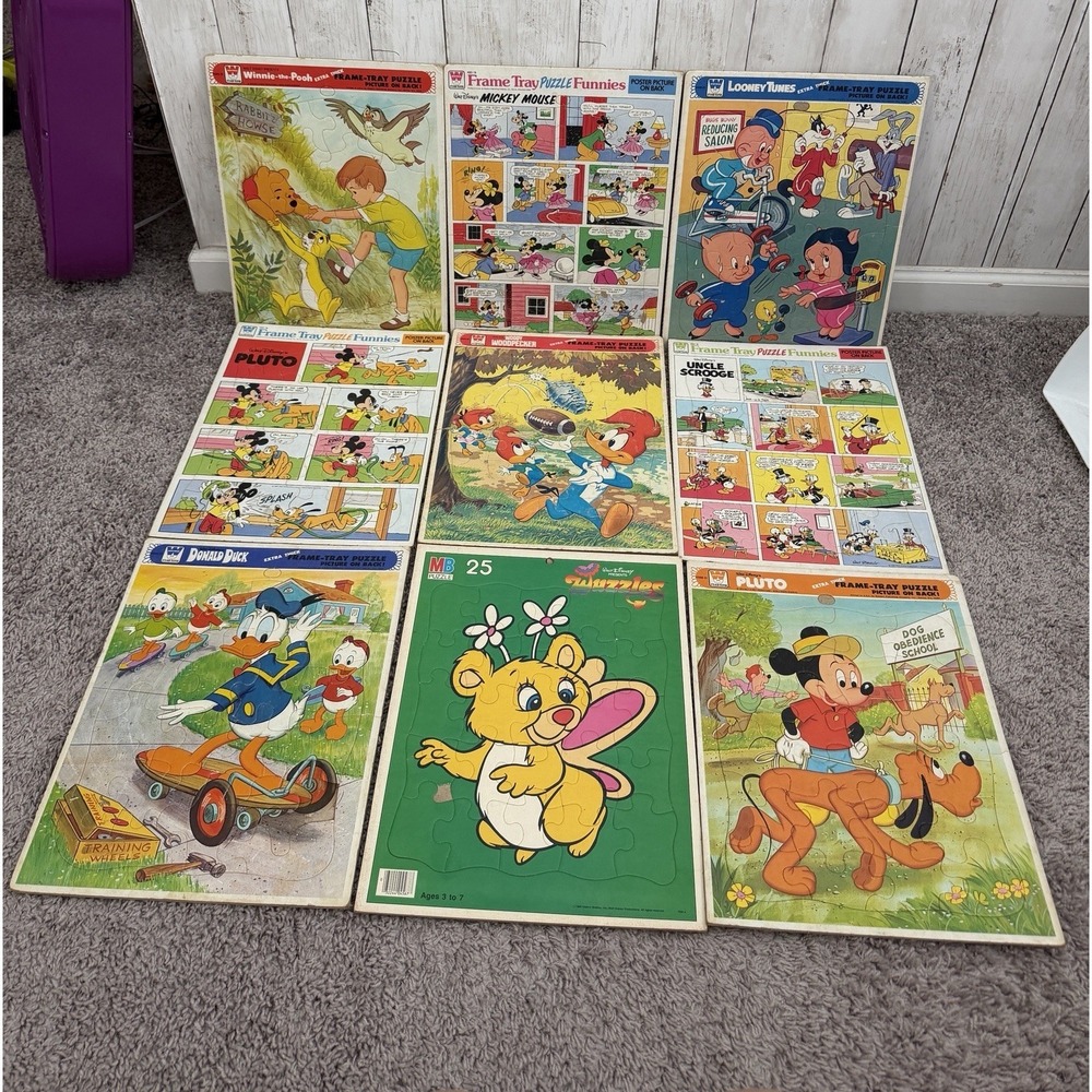 Lot Of 9 Vintage Puzzles Whitman Walt Disney
